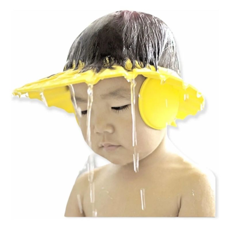 Chapéu Protetor Viseira De Banho Lava Cabeça Bebês Crianças