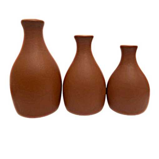 Trio Mini  Vasos Garrafa  bojudo em Cerâmica Enfeite Decorativo Centro De Mesa Sala Enfeite