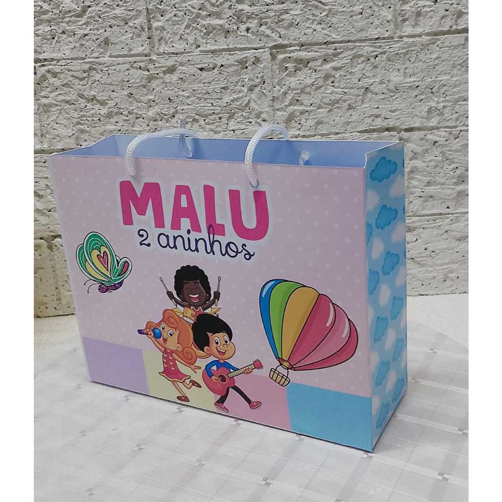 Sacolinha Personalizada para Lembrancinha de aniversário 3 Palavrinhas (PEGUE E MONTE) Sacola