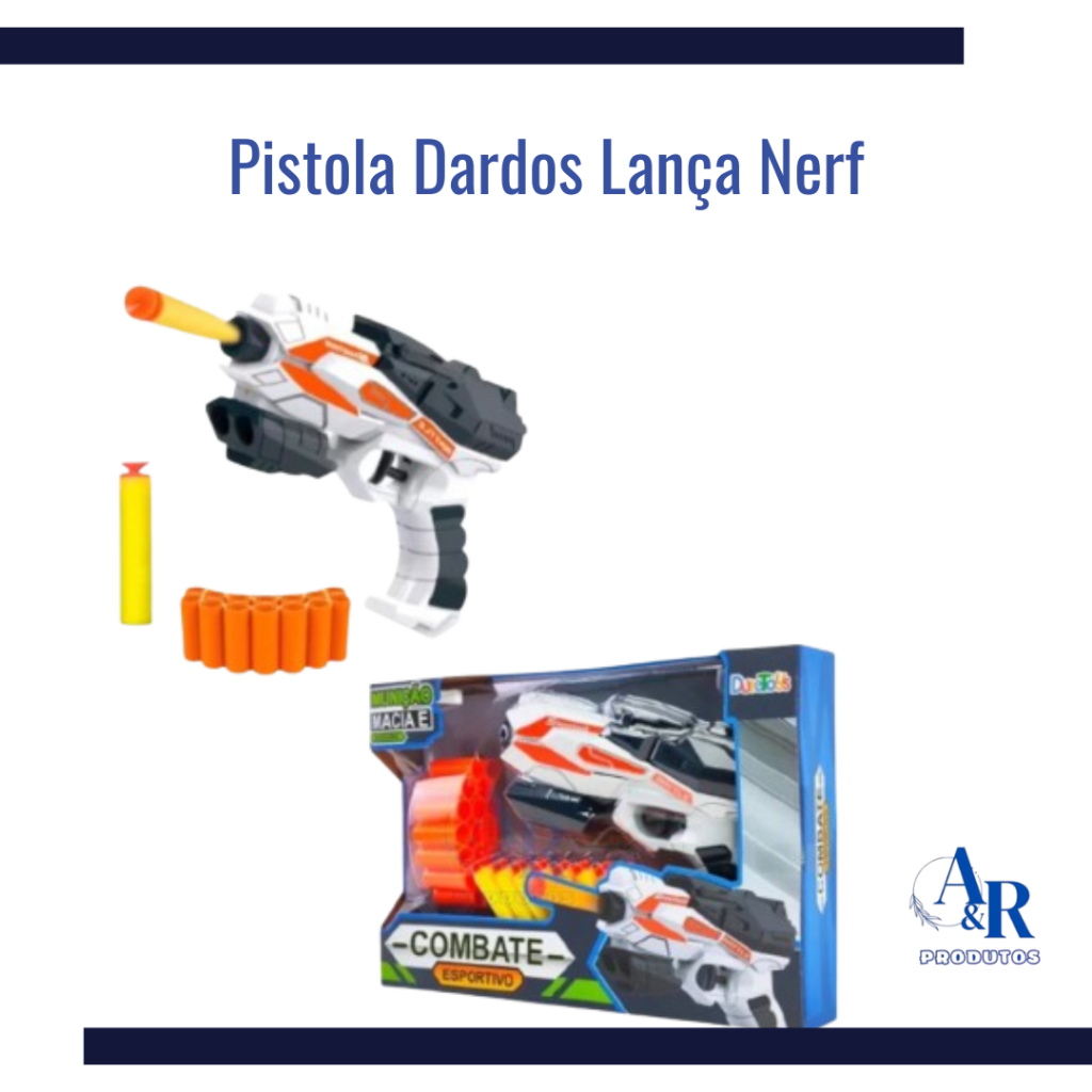 Pistola de Dardos Tipo Nerf de Pressao Soft Alta Pressão Lançador