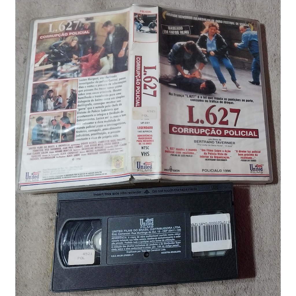 vhs original L.627 corrupção policial (no estado)