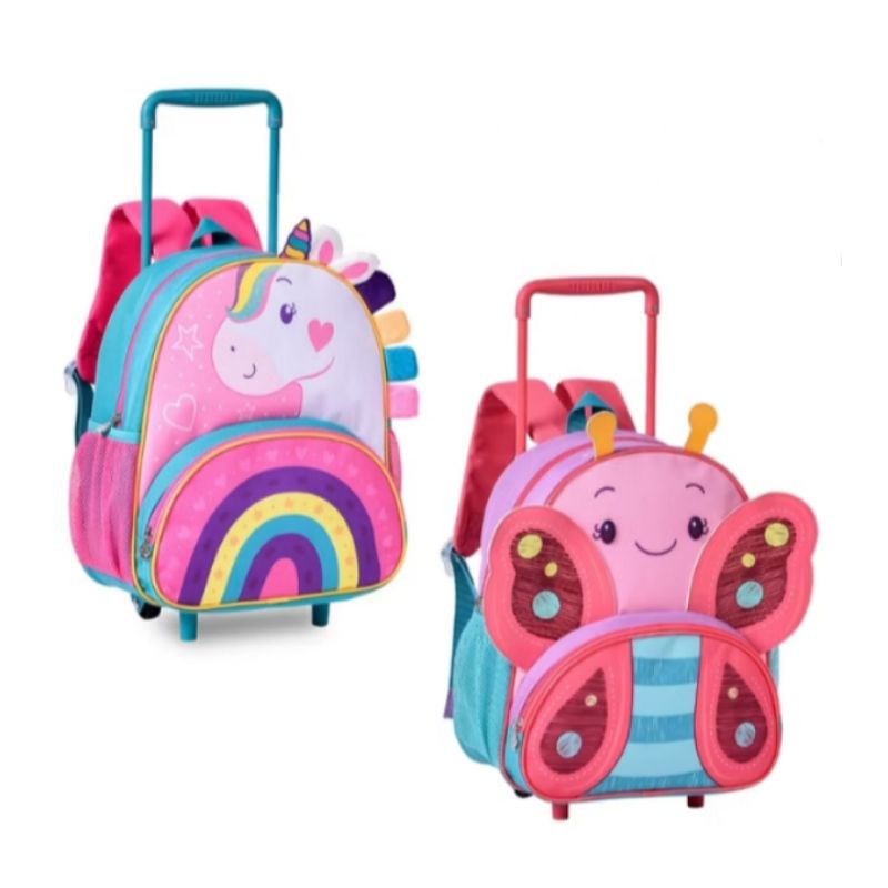 Mochila De Rodinha Infantil P/ Creche Criança Pets Resistente Borboleta Ounicórnio 24509 em Oferta na Shopee