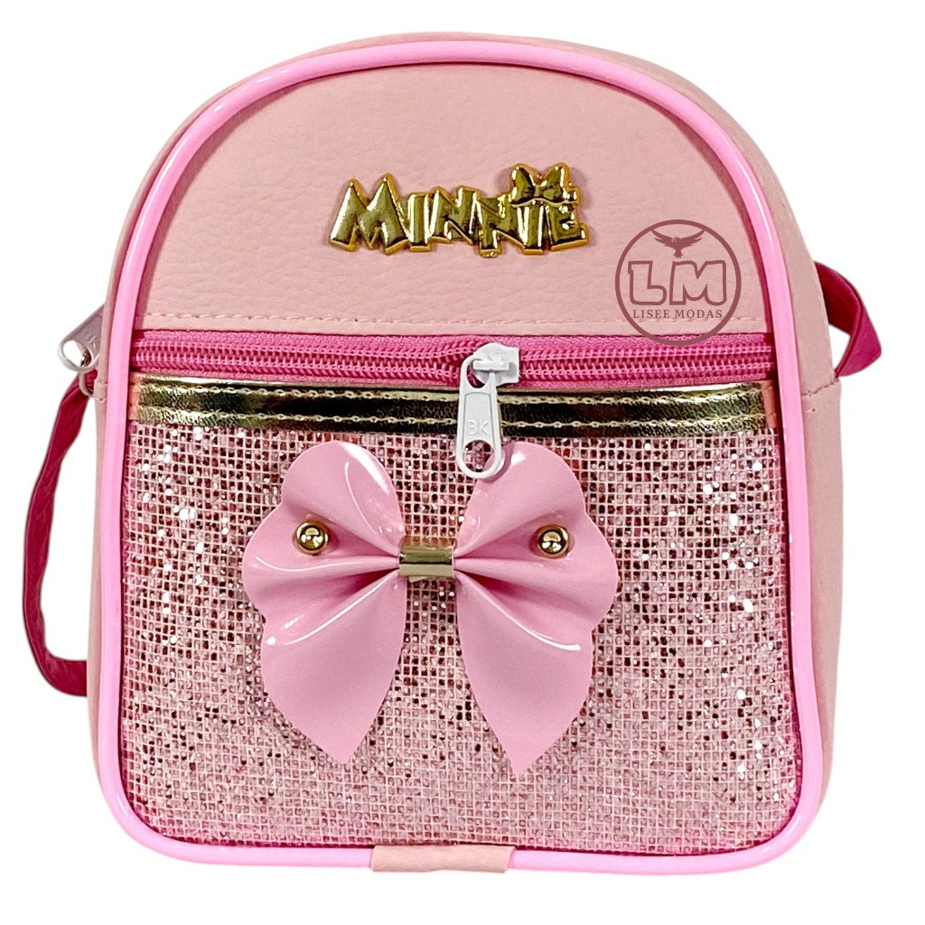 bolsinha infantil Minnie moda bolsa tiracolo transversal alça regulável passeios, escola em Oferta na Shopee