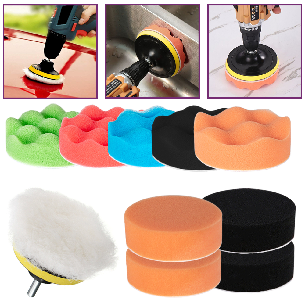 Boina para Polimento Automotivo Parafusadeira Furadeira Kit Completo 11 Peças 3 Polegadas | JEX