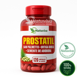 Prostatil Natuviva 120 Cáps 500mg | Saw Palmetto + Abóbora + Urtiga | Vitalidade Masculina em Oferta na Shopee
