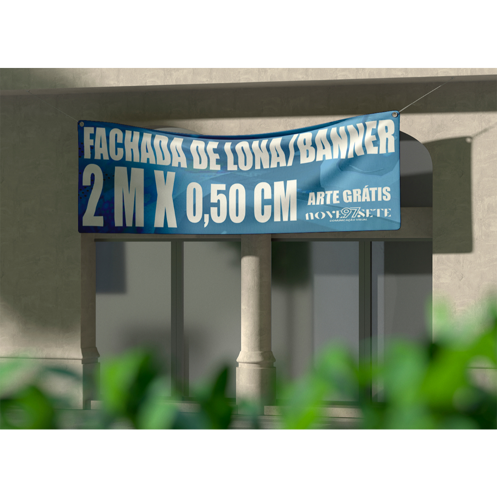 FAIXA/BANNER 2m x 50cm DE LONA PERSONALIZADA PARA FACHADA