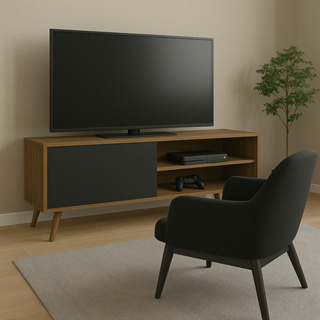 Rack aparador para sala ou cozinha com pés de madeira para tv até 43 polegadas em Oferta na Shopee