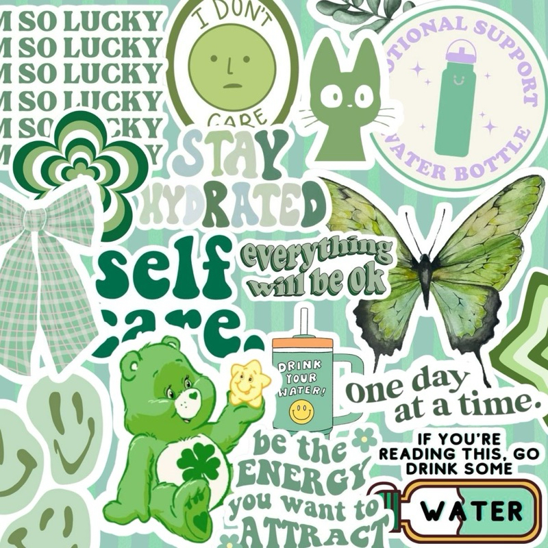 33 Adesivos Impermeáveis Temática Garrafinha Verde Para Colagem e Personalização Journal Kindle Garrafinhas em Oferta na Shopee