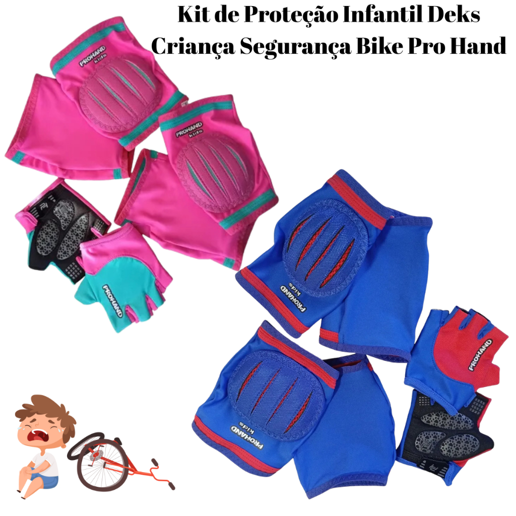 Kit de Proteção Infantil Deks Criança Segurança Bike Pro Hand - kids/skate/bicicleta/patinete/patins