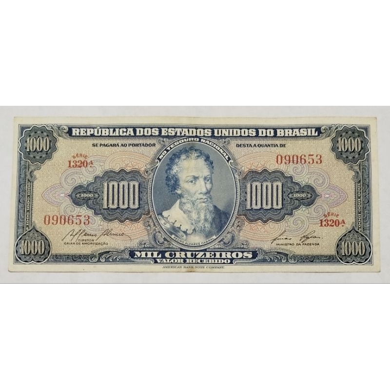 Cédula de 1000 cruzeiros Pedro Alvares Cabral mbc C 053
