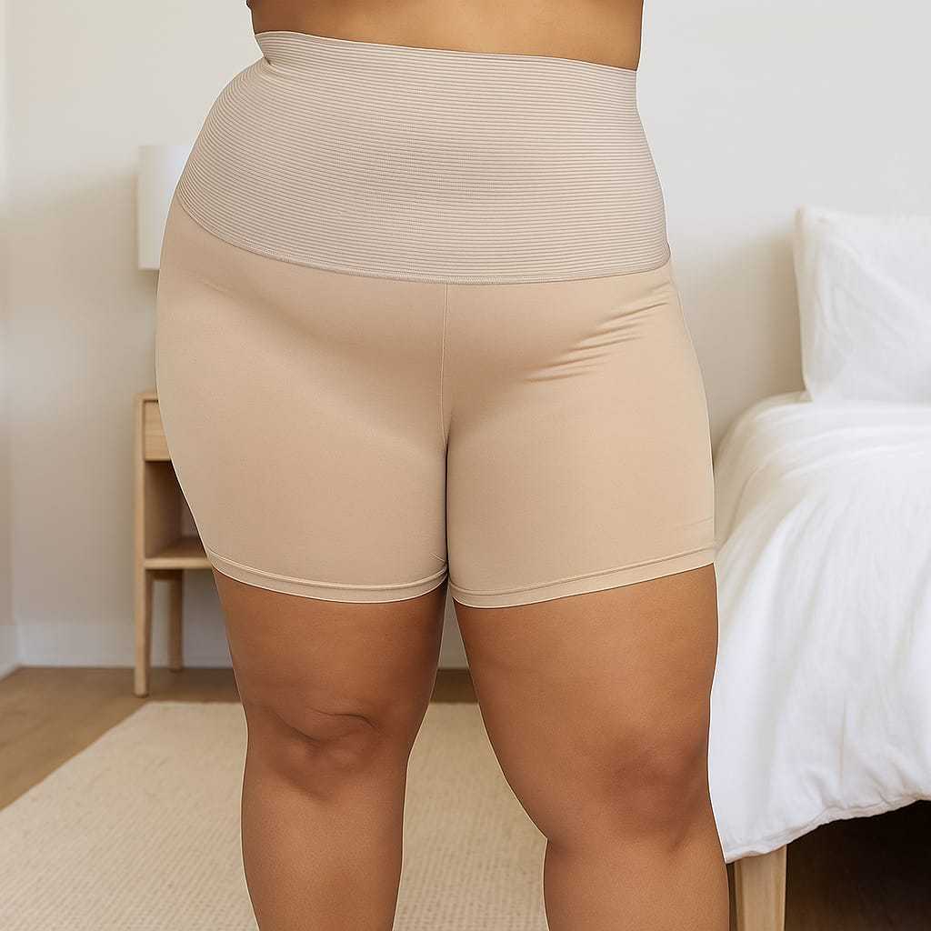 Short Modelador Plus Size Anágua Cinta de Compressão Cós Alto Andreia
