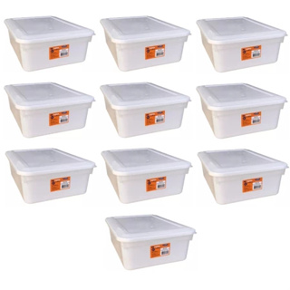 Kit 10 Caixas Organizadora Biopratika 10 Litros Pleion Multiuso Branca 0316 em Oferta na Shopee