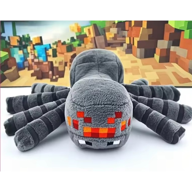 Boneco Jogo Brinquedo - Aranha De Pelúcia - Minecraft