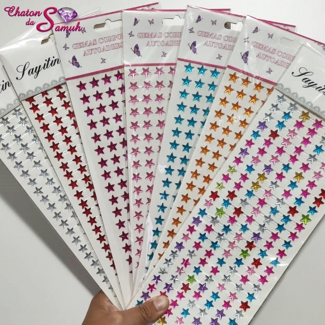 Cartela de Strass Estrela Auto Adesiva para Artesanato em Oferta na Shopee