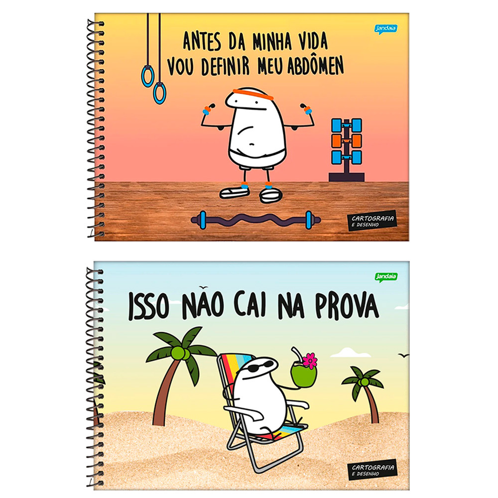 CADERNO CARTOGRAFIA ESPIRAL CAPA DURA 80 FOLHAS FLORK JANDAIA