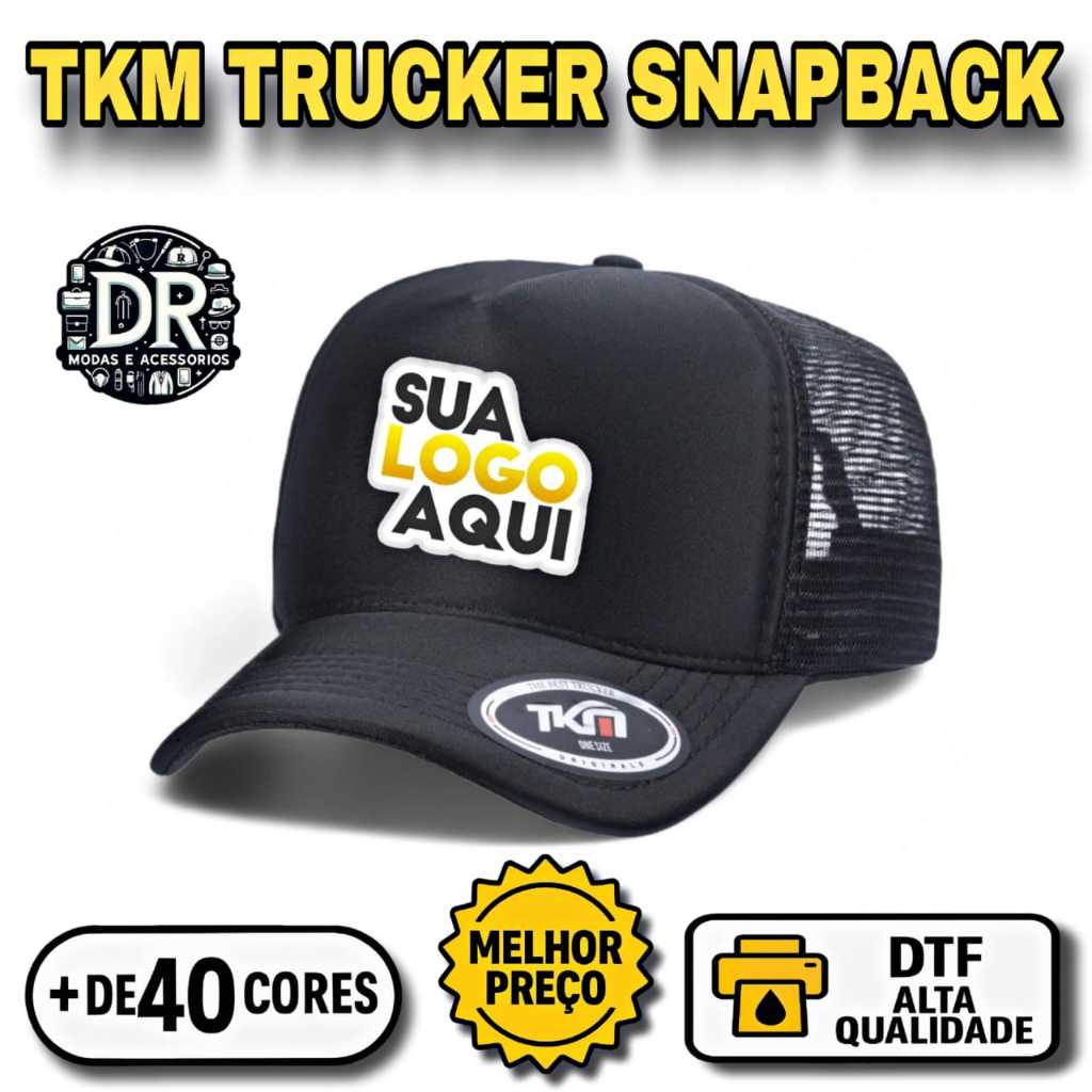 Boné TKM Personalizado | Aba Curva | Snapback | Unissex | Trucker | MELHOR PREÇO DA SHOPEE! em Oferta na Shopee