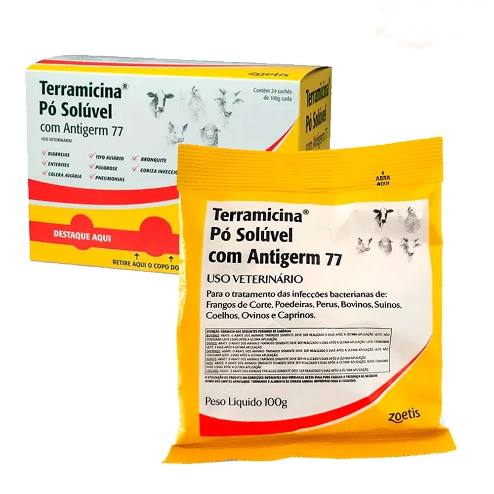 Terramicina Pó Solúvel com Antiderm 77 100g - Zoetis — imagem 2 de 2
