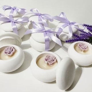 Kit 30 Velas artesanais aromáticas no pote de gesso para lembrancinhas de casamento/ aniversários/batizados/maternidade em Oferta na Shopee