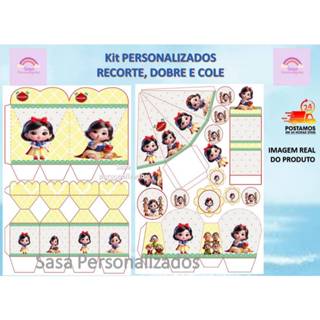 TEMA BRANCA DE NEVE BABYLEMBRANCINHA COM 80/160 ITENS COM OU SEM NOME em Oferta na Shopee