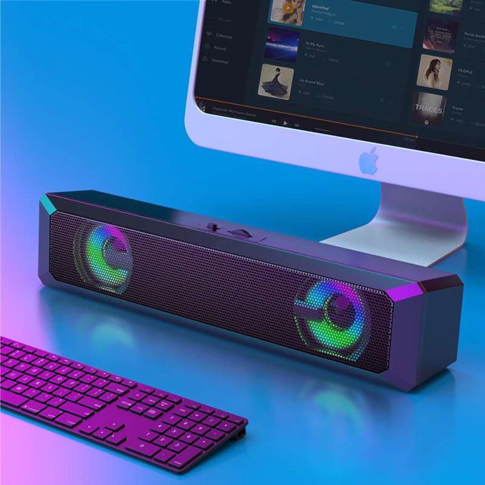 Caixa de Som Hi-Fi RGB USB 2.0 - Compatível PC/Notebook/TV Smart, Iluminação Colorida e Áudio Profissional em Oferta na Shopee