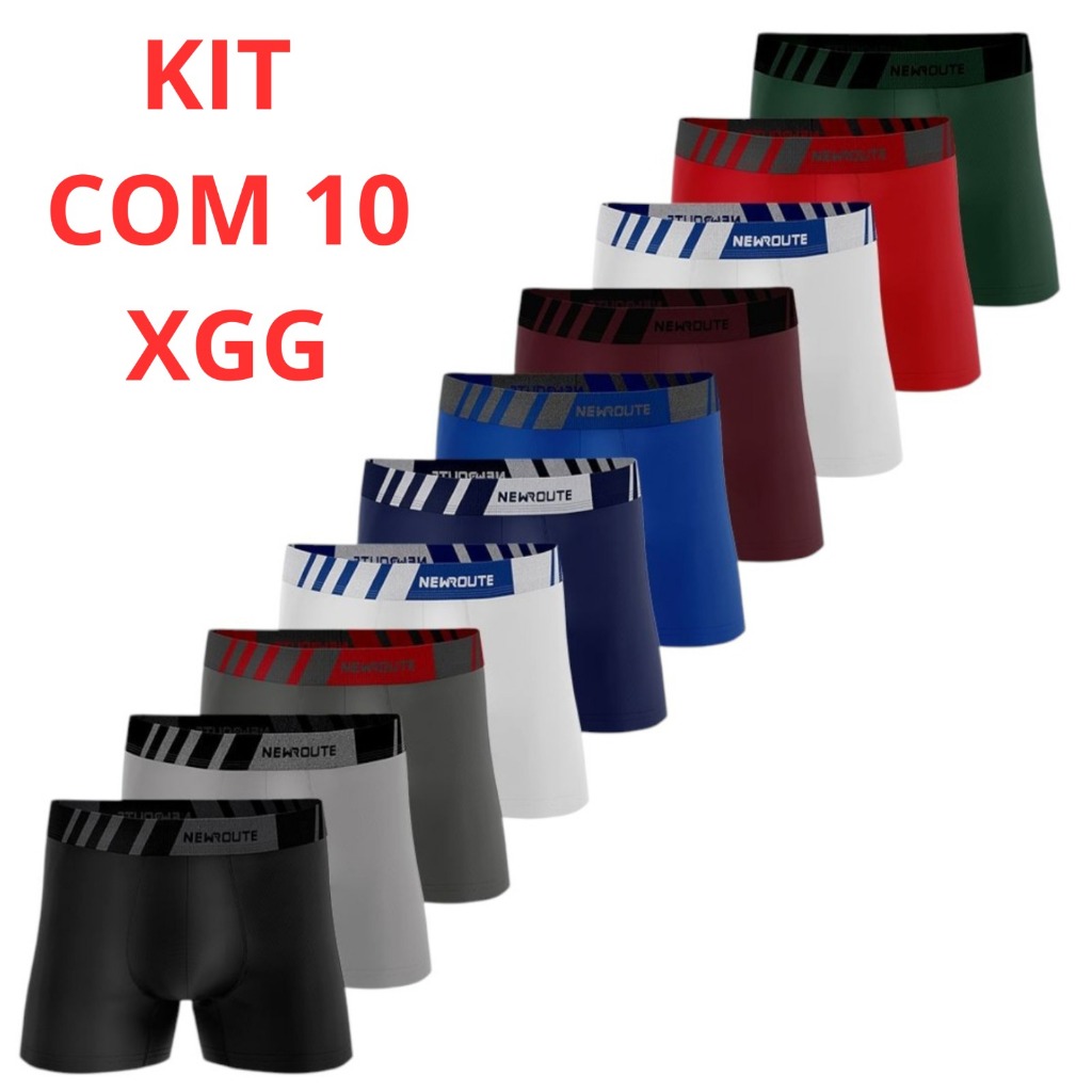 Kit 10 Cuecas Box Cueca Boxer New Route De Microfibra Adulto Revenda