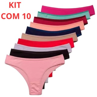 Kit Calcinhas Feminina Algodao Adulto Microfibra Conforto Calcinha Tanga em Oferta na Shopee