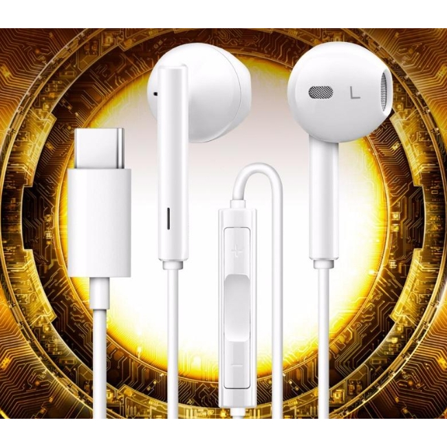 Fone de Ouvido Tipo C/Type C Intra Aurricular Com Som Estéreo  Compatível Com Adroid e Iphone15/16/17  Original