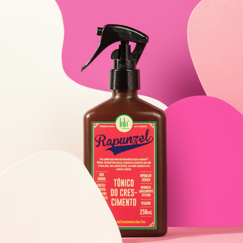 Tônico Crescimento Capilar Rapunzel Lola 250ml Acelerado Fortalecimento Cabelo Fios Saudáveis Resistente Longo Raiz
