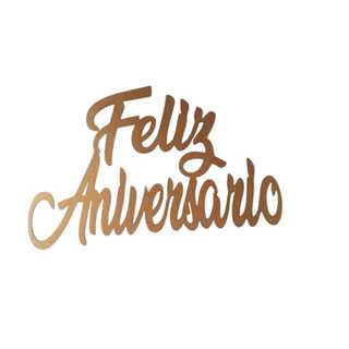 Letreiro Feliz Aniversário MDF Dourado Novidade em Oferta na Shopee