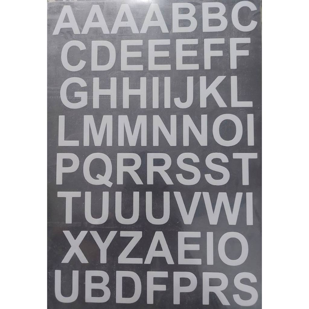 LETRAS MAIS USADAS 3CM FILME TERMOCOLANTE A4