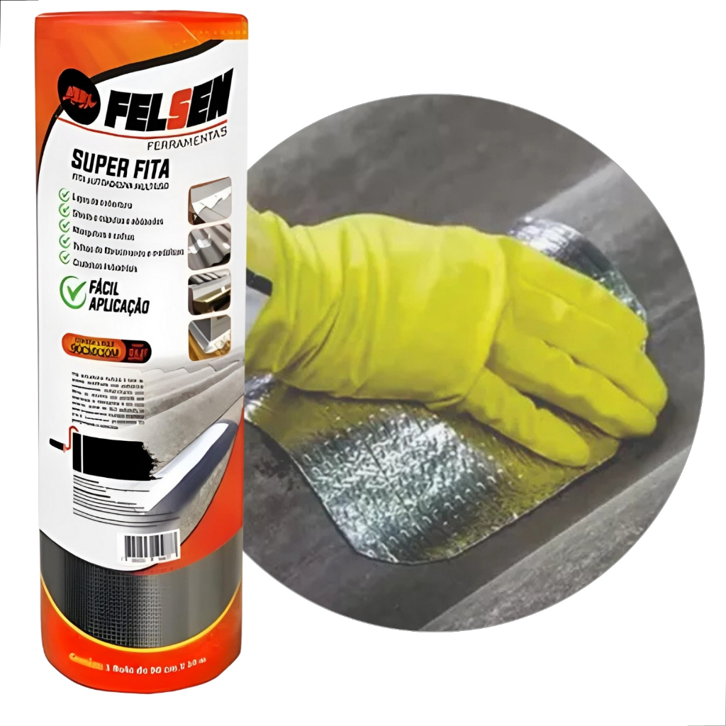 Manta asfáltica adesiva Aluminizada 30CM Impermeabilizante Para Telhados chapas Baús reparo rapido