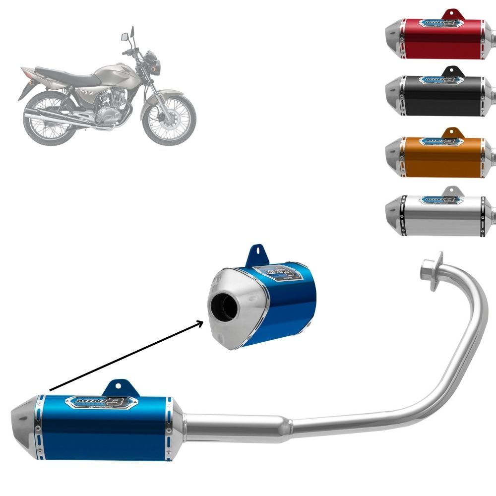 Escapamento Escape Moto Pro Tork Mini 3 Compatível Honda Titan 150 ESD 2004 Até 2008 Curva Cromada em Oferta na Shopee