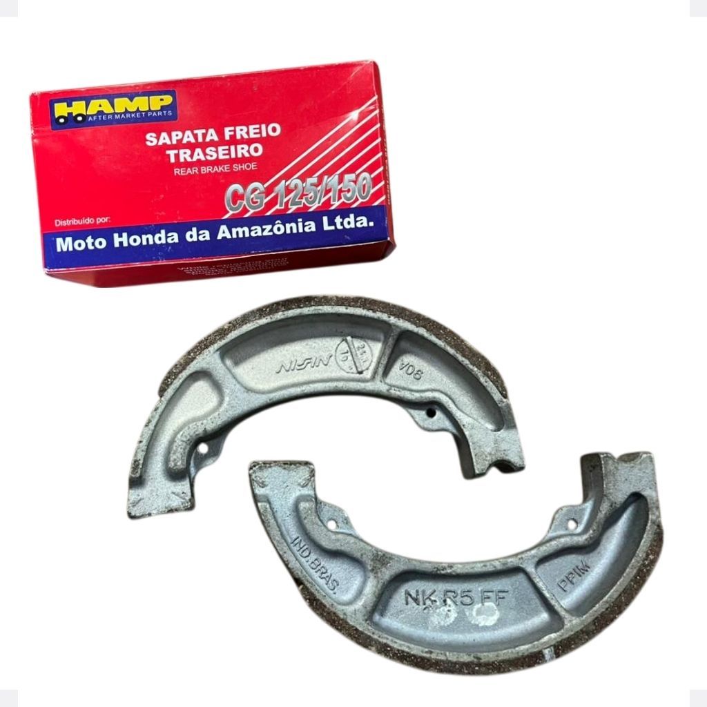 Lona de Freio Dianteira Traseira Original HAMP Cg 125/150/160 Par Sapata Nissin Patim