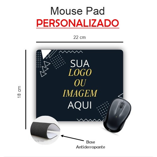 Mouse Pad Personalizado Logo/Imagem/Foto 22x18