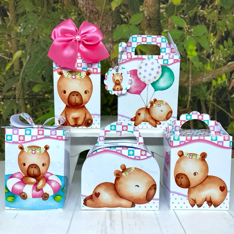 Caixinhas personalizados  lembrancinhas  aniversário  Kit festa Capivara