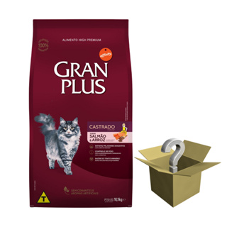 Ração Gran Plus Gatos Castrados Salmão e Arroz - 10,1Kg + Surpresa em Oferta na Shopee
