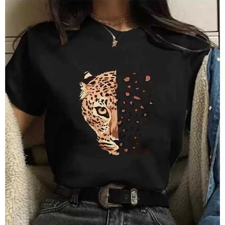 Blusa Feminina Algodão TShirt Camiseta 100% Algodão Premium Blusinha Otima qualidade Estampa Onça
