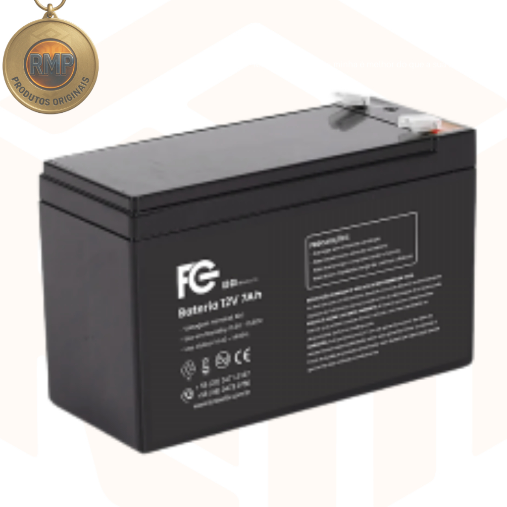 Bateria De Alarme Nobreak e Central de Cerca Elétrica Vlra 12v 7amper Fc Fontes