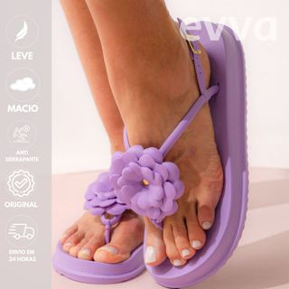 Sandália Feminina Plataforma Flor Confortável Leve Verão Moda Praia em Oferta na Shopee
