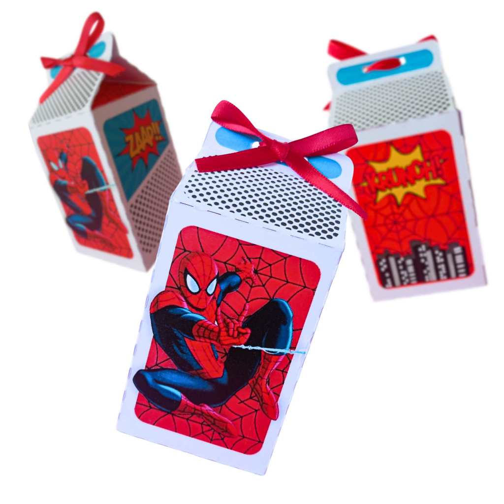 10 Lembrancinhas Festa Aniversario Infantil Caixa Milk Homem Aranha