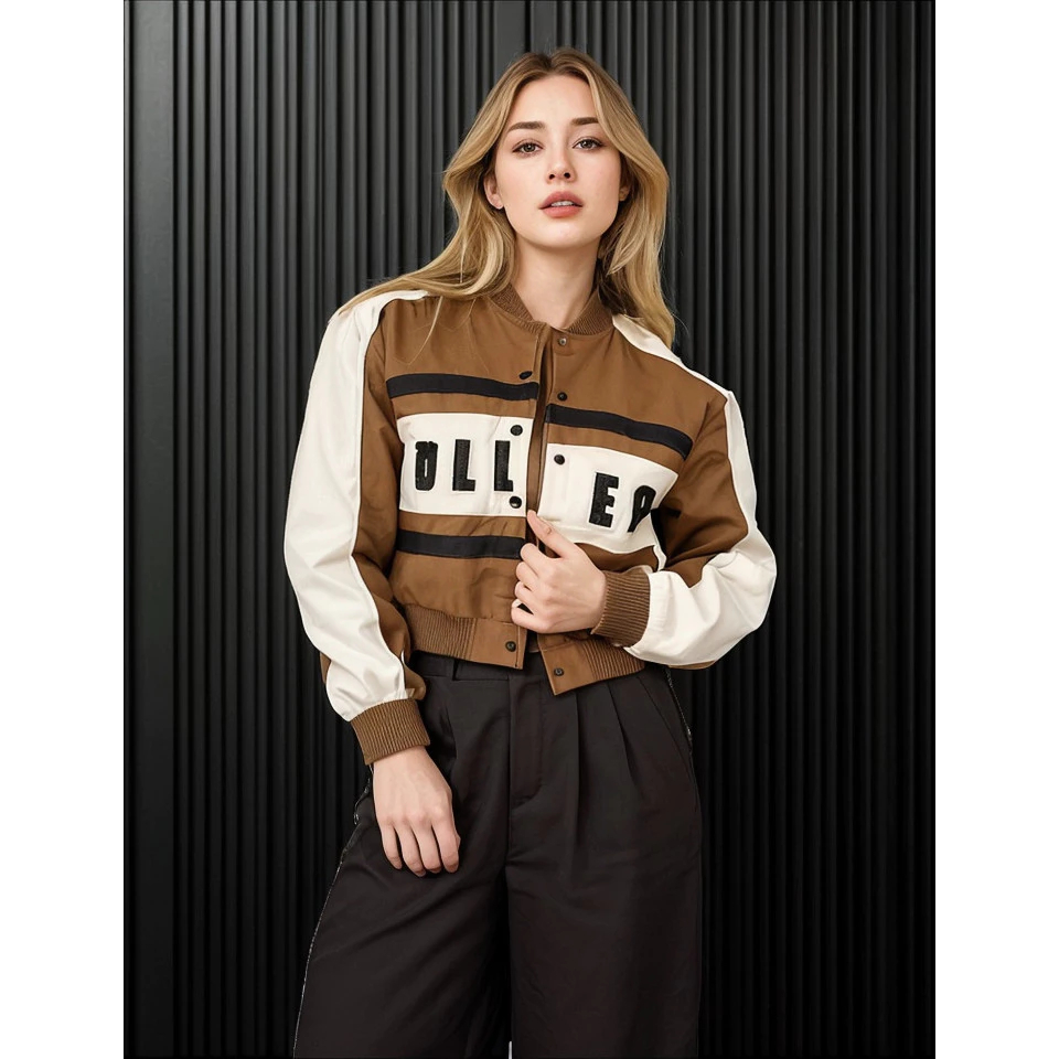 Jaqueta Feminina Couro College Moda Feminina Colegial Estilosa