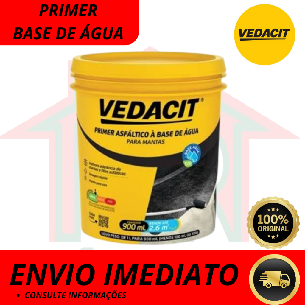 Primer Asfáltico À Base De Água Para Mantas 900ml Vedacit