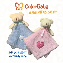 Naninha de Pelúcia para Bebês - Antialérgica, macia e segura - Modelo Soft - ColorBaby