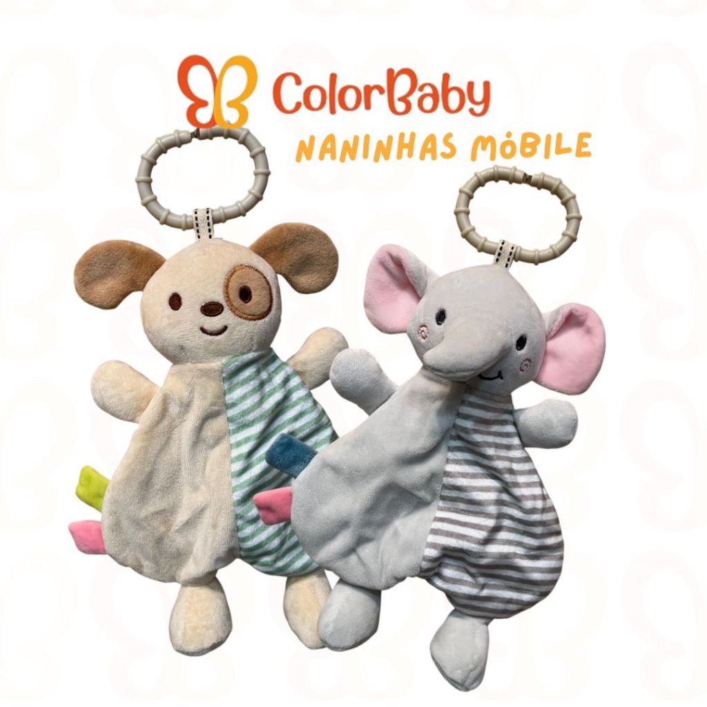 Naninha de Pelúcia Móbile Antialérgica para Bebês - com Alça para Pendurar - ColorBaby em Oferta na Shopee