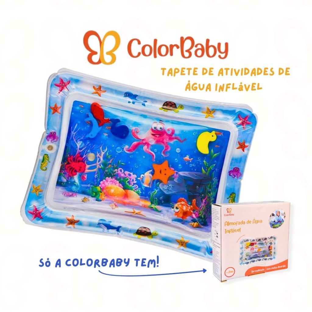 Tapete De Atividades De Água Inflável Para Bebês no Tummy Time ColorBaby - Tamanho Grande - Mom & Baby