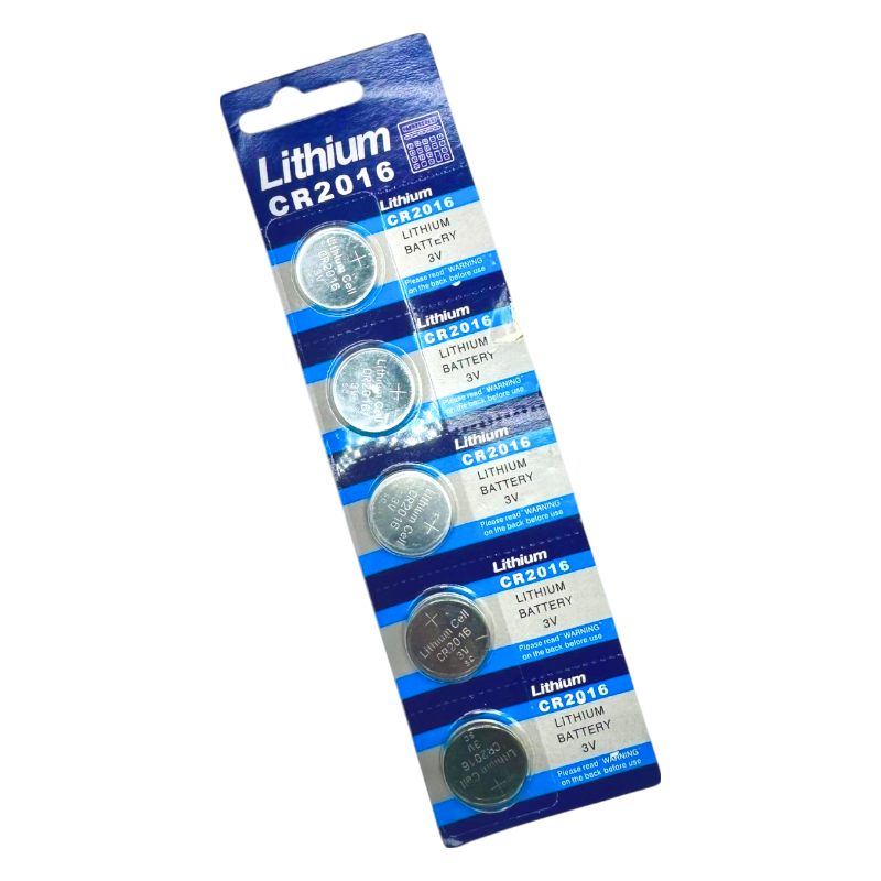 Pilha Tipo Moeda CR2016 3V Bateria Lithium Cartela C/ 5 Unidades P/ Relógio Controle Remoto