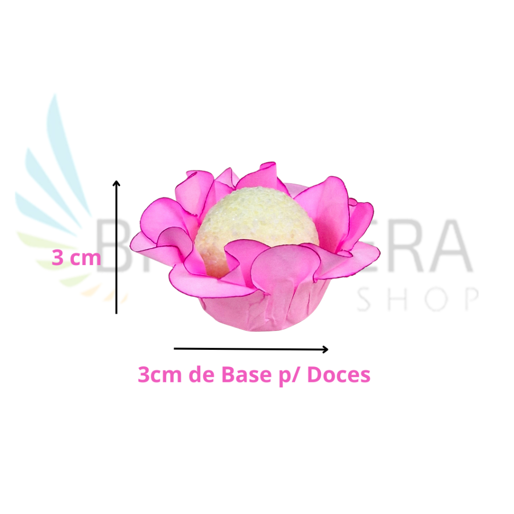 Detalhes do 40 Forminhas Para Doces Finos SMILE Formato Flor - Para Festa Casamento Aniversário