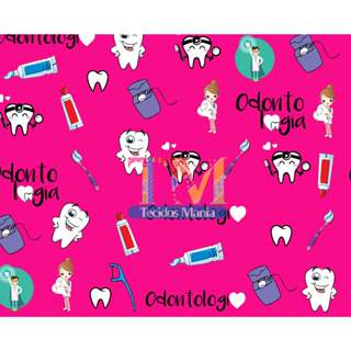 Tecido OXFORD estampado digital - Dentista em Oferta na Shopee