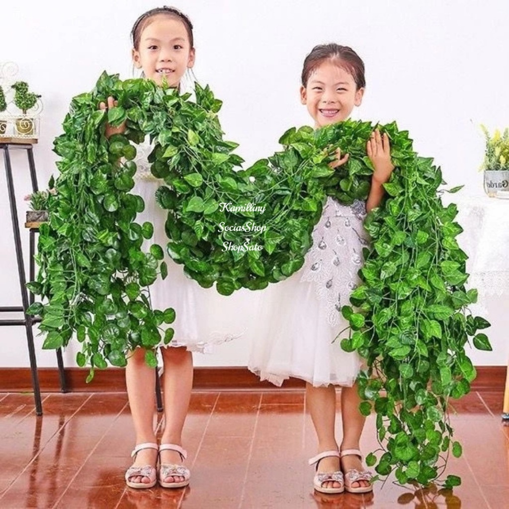 10 Metros Cordão Hera Verde Planta Artificial Trepadeira Ramas Folhagem Pendente em Oferta na Shopee
