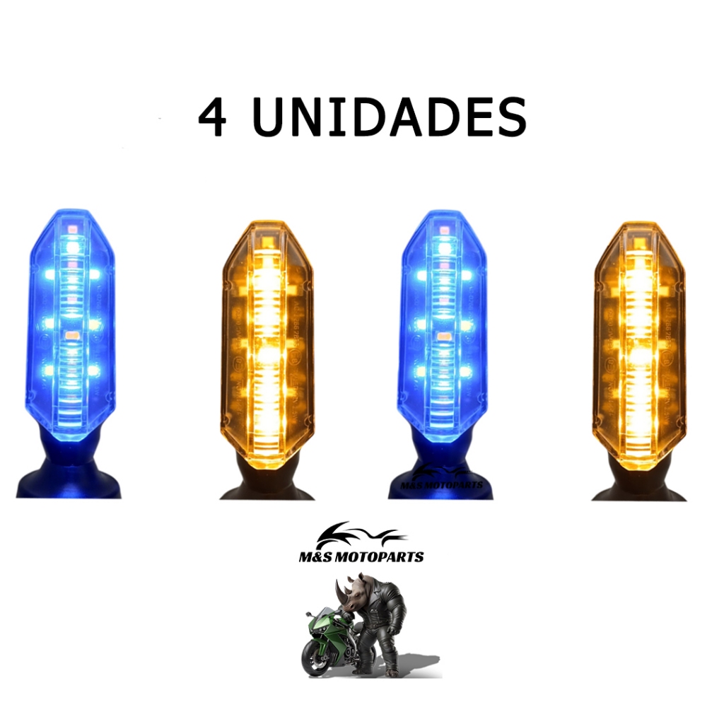 Seta Cg Titan Fan Twister Start Cb250 Pisca Led Drl Sequencial Coxim - 4 Unidade